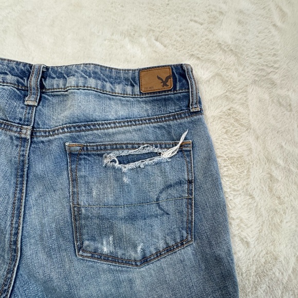 American Eagle Boy Crop Jeans Womens 6 Button Fly Distressed Grunge 32x26 - Picture 9 of 14